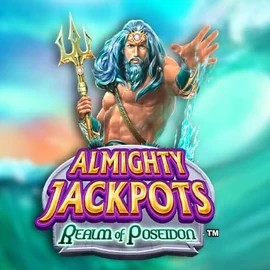 Almighty Jackpots – Realm of Poseidon online game logo by Novomatic on ripperrcasino.com