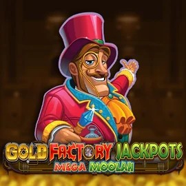 Gold Factory Jackpots Mega Moolah logo by Aurum Signature Studios at Ripper Casino