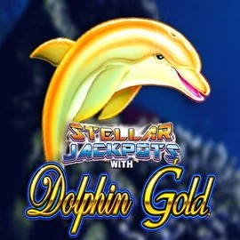 Dolphin Gold with Stellar Jackpots online game logo by Lightning Box Game on ripperrcasino.com